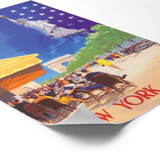 ニューヨークからパリヴィンテージ旅行ポスター ポスター (角)