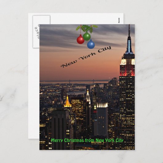 ニューヨークからメリークリスマス シーズンポストカード (正面/裏面)