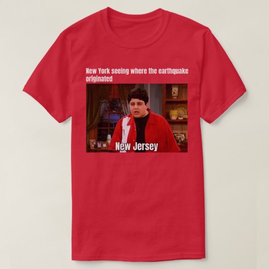 ニューヨークで地震の発生地を見る Tシャツ (デザイン正面)