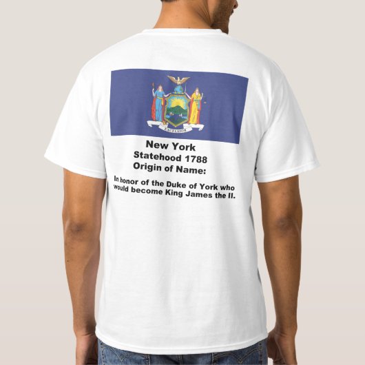 ニューヨークという地名の由来についてのTシャツ Tシャツ (裏面)