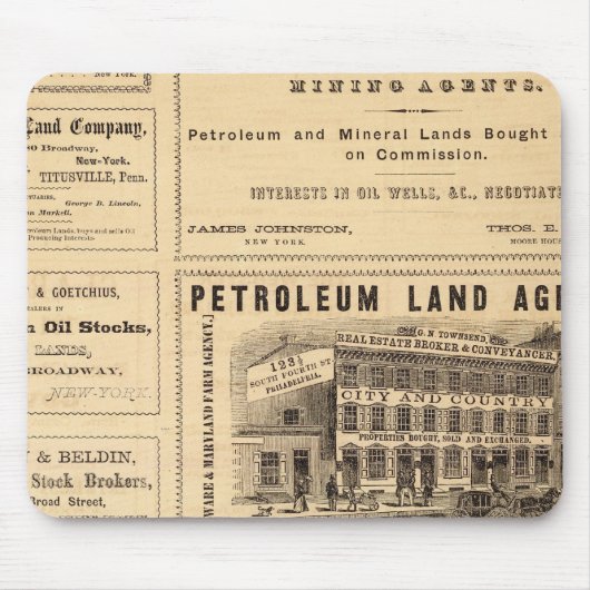 ニューヨークとペンシルベニアの油広告 マウスパッド (正面)