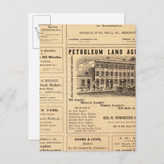 ニューヨークとペンシルベニアの石油広告 ポストカード (正面/裏面)
