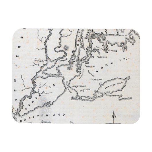 ニューヨークと周辺国の地図 マグネット (横)