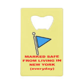 ニューヨークに住んで安全にマーク# クレジットカード栓抜き (正面)