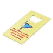 ニューヨークに住んで安全にマーク# クレジットカード栓抜き (正面アングル)