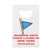 ニューヨークに住んで安全にマーク# クレジットカード栓抜き (裏面)