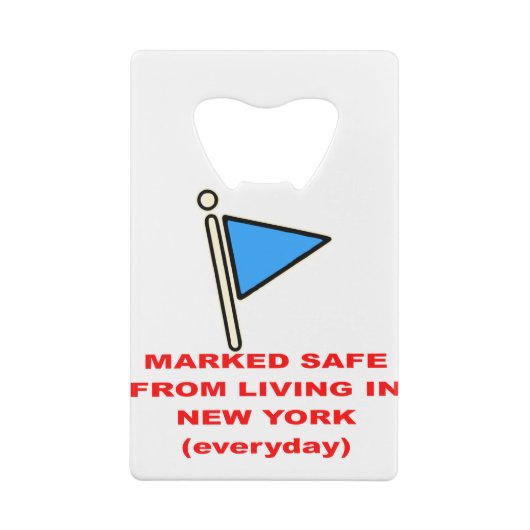 ニューヨークに住んで安全にマーク# クレジットカード栓抜き (裏面)
