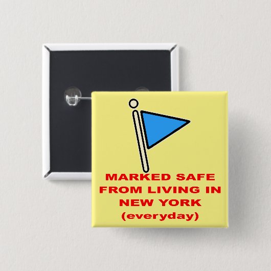 ニューヨークに住んで安全にマーク# 缶バッジ (正面&裏面)