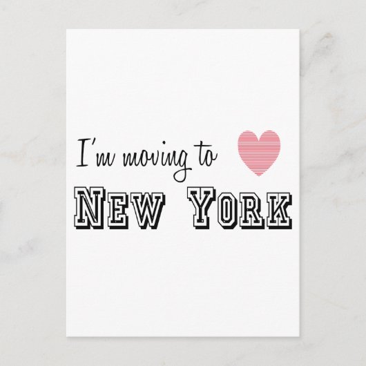 ニューヨークに引っ越す ポストカード (正面)