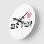 ニューヨークに引っ越す ラウンド壁時計 (傾斜)