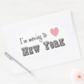 ニューヨークに引っ越す 楕円形シール (封筒)