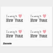 ニューヨークに引っ越す 楕円形シール (シート)