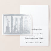 ニューヨークのお土産グリーティングカードカスタムシルバー 箔カード (ディスプレー)