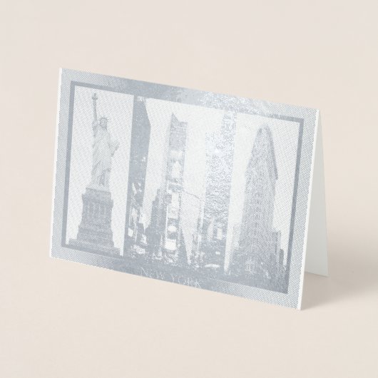 ニューヨークのお土産グリーティングカードカスタムシルバー 箔カード (正面)