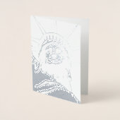 ニューヨークのお土産用グリーティングカード カスタムシルバー 箔カード (正面)