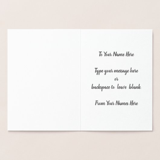 ニューヨークのお土産用グリーティングカード カスタムシルバー 箔カード (内部)