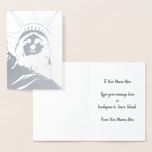 ニューヨークのお土産用グリーティングカード カスタムシルバー 箔カード (ディスプレー)