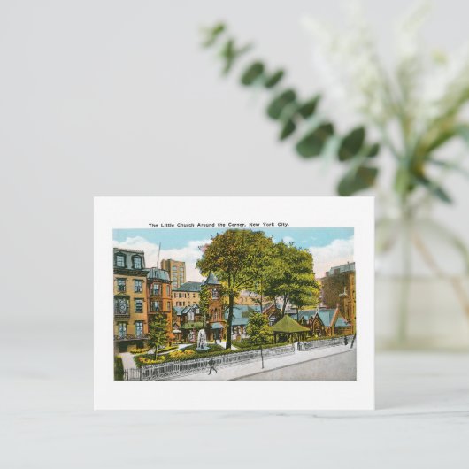 ニューヨークのまわりにの小さな教会の角 ポストカード (スタンド正面)