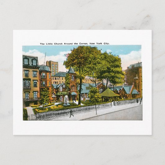 ニューヨークのまわりにの小さな教会の角 ポストカード (正面)