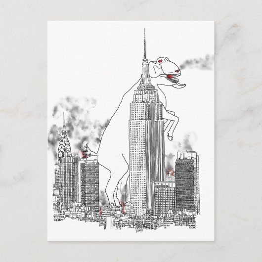 ニューヨークのアニマルアートで巨大ヤギおもしろいの攻撃 ポストカード (正面)