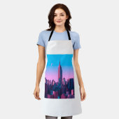 ニューヨークのアニメシティ エプロン (着用した状態)