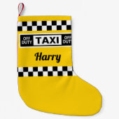 ニューヨークのイエロータクシーのタクシー運転手オフ関税 スモールクリスマスストッキング (正面)