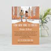ニューヨークのインディアンカップルユニークは日付を保存する 招待状 (スタンド正面)