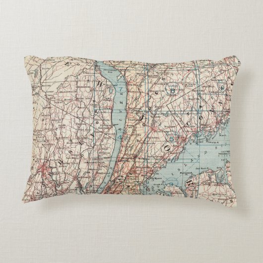 ニューヨークのウェストチェスター郡の地図 アクセントクッション (裏面)