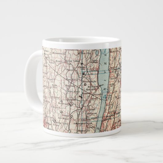 ニューヨークのウェストチェスター郡の地図 ジャンボコーヒーマグカップ (正面左)