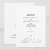 ニューヨークのウェディング 招待状 (正面/裏面)