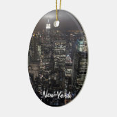 ニューヨークのオーナメントのパーソナライズなニューヨークの記念品 セラミックオーナメント (左)