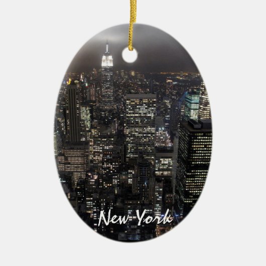 ニューヨークのオーナメントのパーソナライズなニューヨークの記念品 セラミックオーナメント (正面)