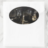 ニューヨークのオーバルステッカー 楕円形シール (バッグ)