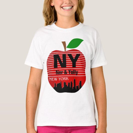 ニューヨークのカスタム名 ビッグアップル Tシャツ (正面)
