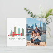 ニューヨークのクリスマスビルディング、建築、スカイライン シーズンカード (スタンド正面)