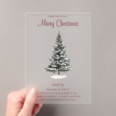 ニューヨークのクリスマス：トレンディー冬モダンパーティー アクリル招待状 (インサイチュ (ポータブル))