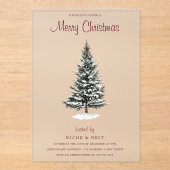 ニューヨークのクリスマス：トレンディー冬モダンパーティー アクリル招待状 (正面)