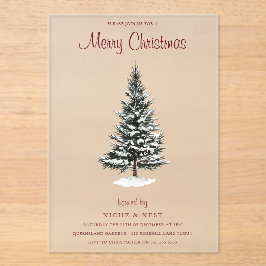 ニューヨークのクリスマス：トレンディー冬モダンパーティー アクリル招待状