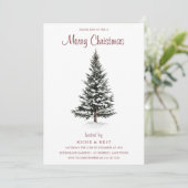 ニューヨークのクリスマス：トレンディー冬モダンパーティー 招待状 (スタンド正面)