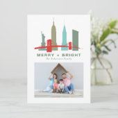 ニューヨークのクリスマス　建物、建築、スカイライン シーズンカード (スタンド正面)