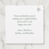 ニューヨークのクリスマス、建築スカイラインギフト フェイバータグ (裏面)