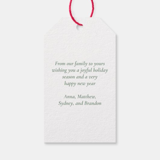 ニューヨークのクリスマス、建築スカイライン ギフトタグ (裏面)