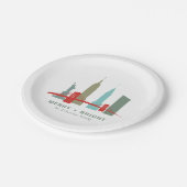 ニューヨークのクリスマス、建築スカイライン ペーパープレート (アングル)