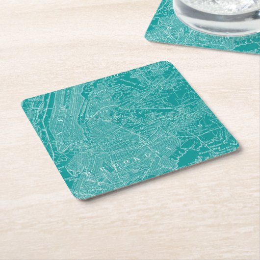 ニューヨークのグラフィック地図 スクエアペーパーコースター (アングル)