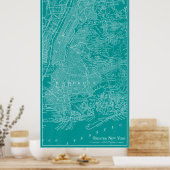 ニューヨークのグラフィック地図 ポスター (キッチン)