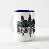 ニューヨークのグラフィティ ツートーンマグカップ (正面左)