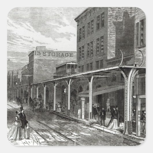 ニューヨークのグリニッジ通り高架鉄道 スクエアシール (正面)