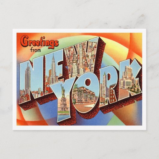 ニューヨークのグリーティング・from US州 ポストカード (正面)