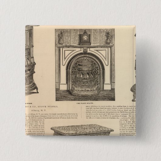 ニューヨークのコンロ工場アルバニー 缶バッジ (正面)