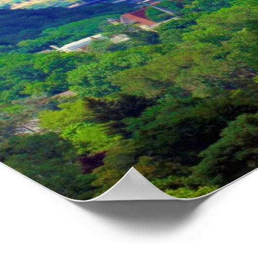 ニューヨークのコーニングの街と谷 ポスター (角)